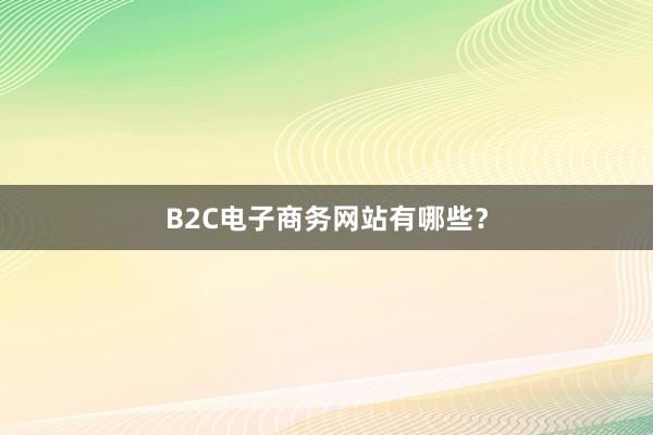 B2C电子商务网站有哪些？