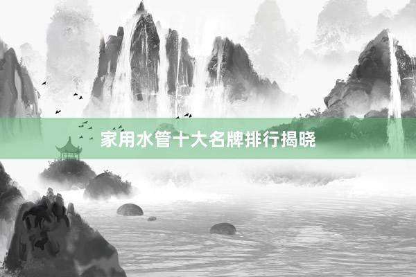 家用水管十大名牌排行揭晓