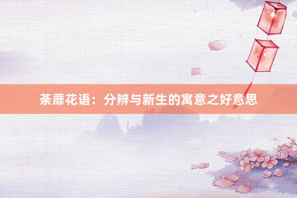 荼蘼花语：分辨与新生的寓意之好意思